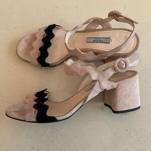 Prada Suede Leather Sandals Slingback Size 7 / 37